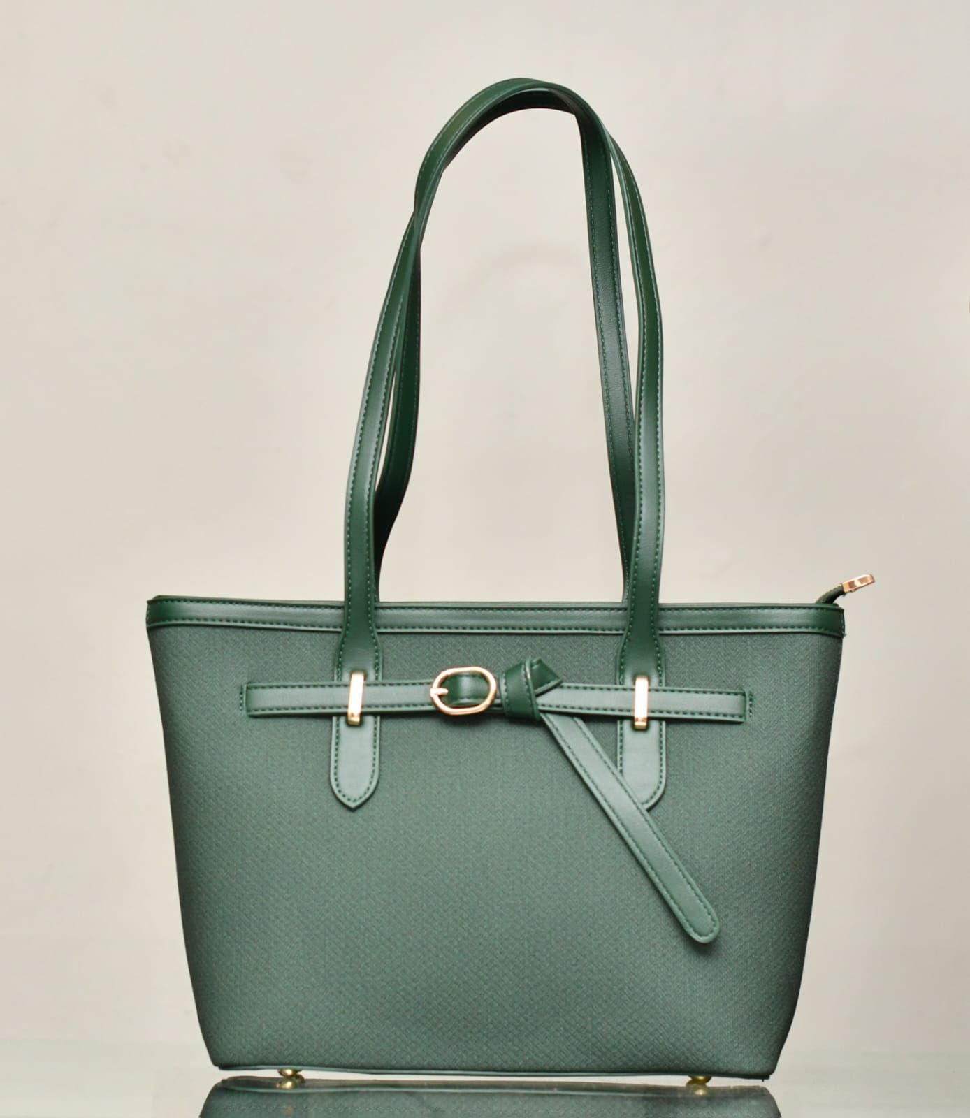 Belt Detail Structured Tote Bag_0