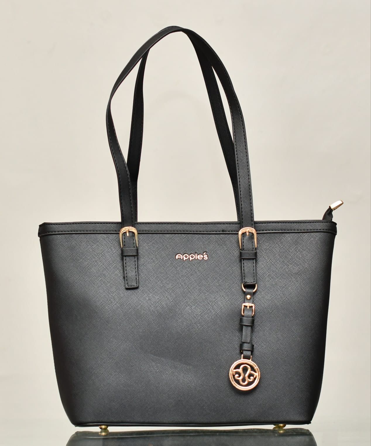 Charm Detail Structured Tote Bag_0