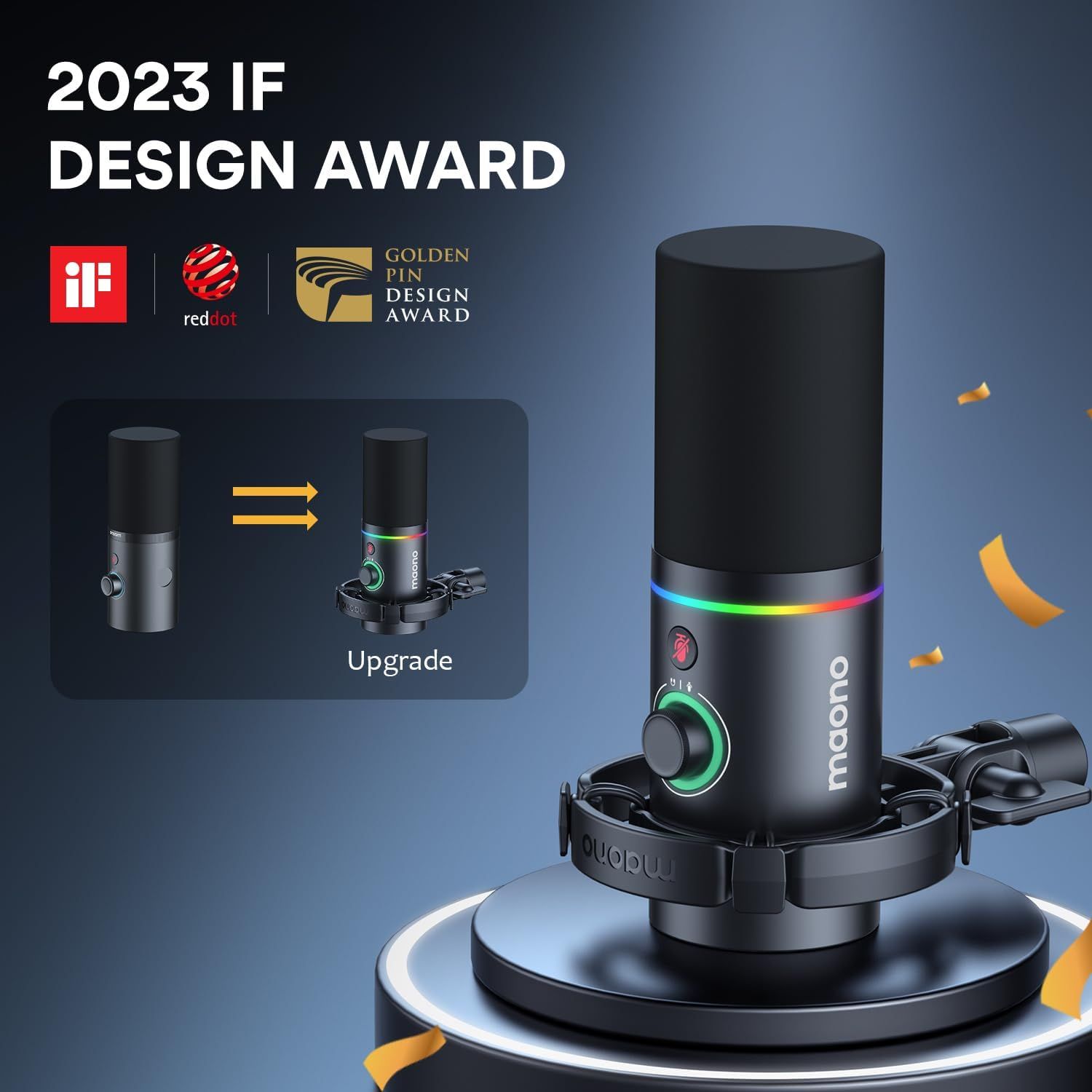 MAONO PD200X / MICROFONO STREAMING PODCAST CON BRAZO ARTICULADO / 1 MICROFONO / REDUCCION DE RUIDO / USB C / XLR / RGB_2