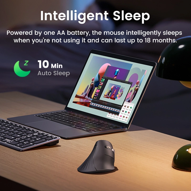 UGREEN MU008 / 4000 DPI / 3 BOTONES / WIRELESS USB / BLUETOOTH / INALAMBRICO / BLACK_7