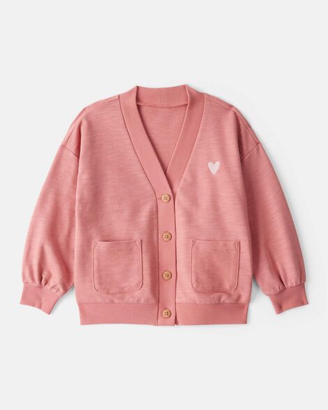 Toddler Girl Heart Cotton Long-Sleeve Cardigan Sweater - 2 Colours_1