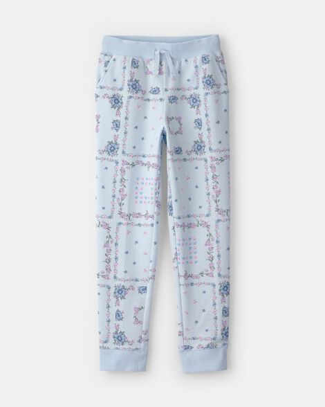 Girls Floral Drawstring Knit Joggers - 5 Colours_1