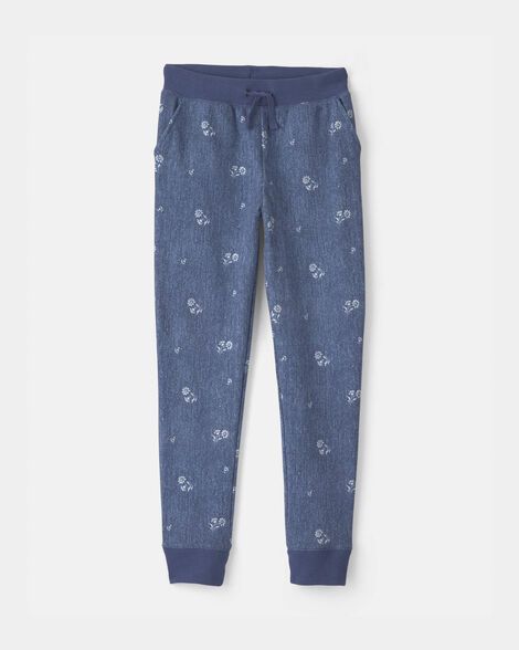 Girls Floral Drawstring Knit Joggers - 5 Colours_2