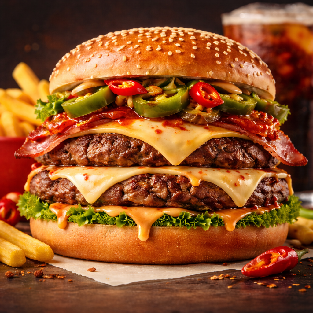 Hot Stuff Cheese and Bacon Burger_0