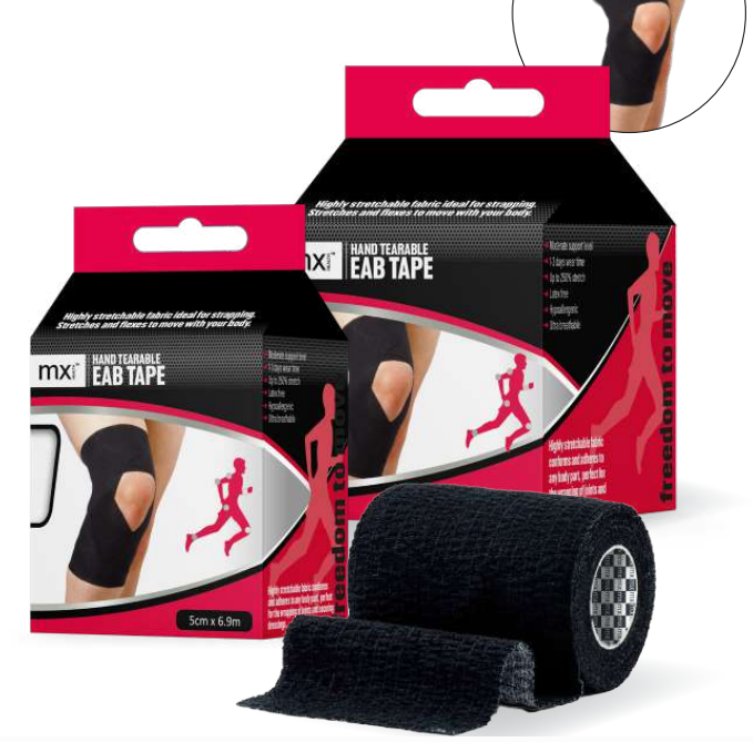 MX Elastic Adhesive Tape EAB 50mm x 6.9m Black Hand Tearable_0