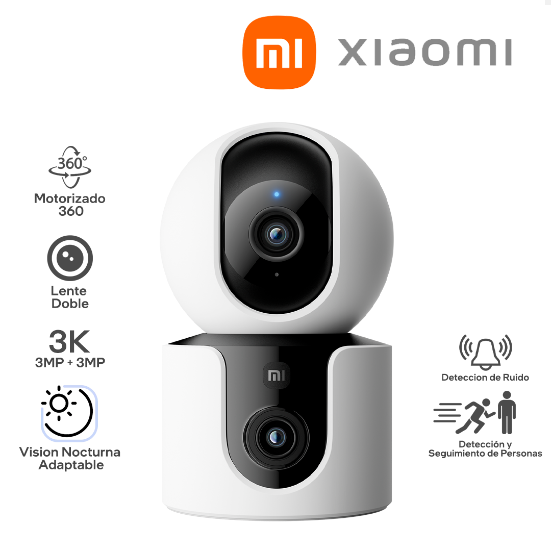 XIAOMI SMART CAMERA C300 DUAL / RESOLUCION 3K 3MP+3MP/ MOTORIZADA 360 / WIFI / INTERIOR / TECNOLOGIA AI / SEGUIMIENTO DE PERSONAS_0