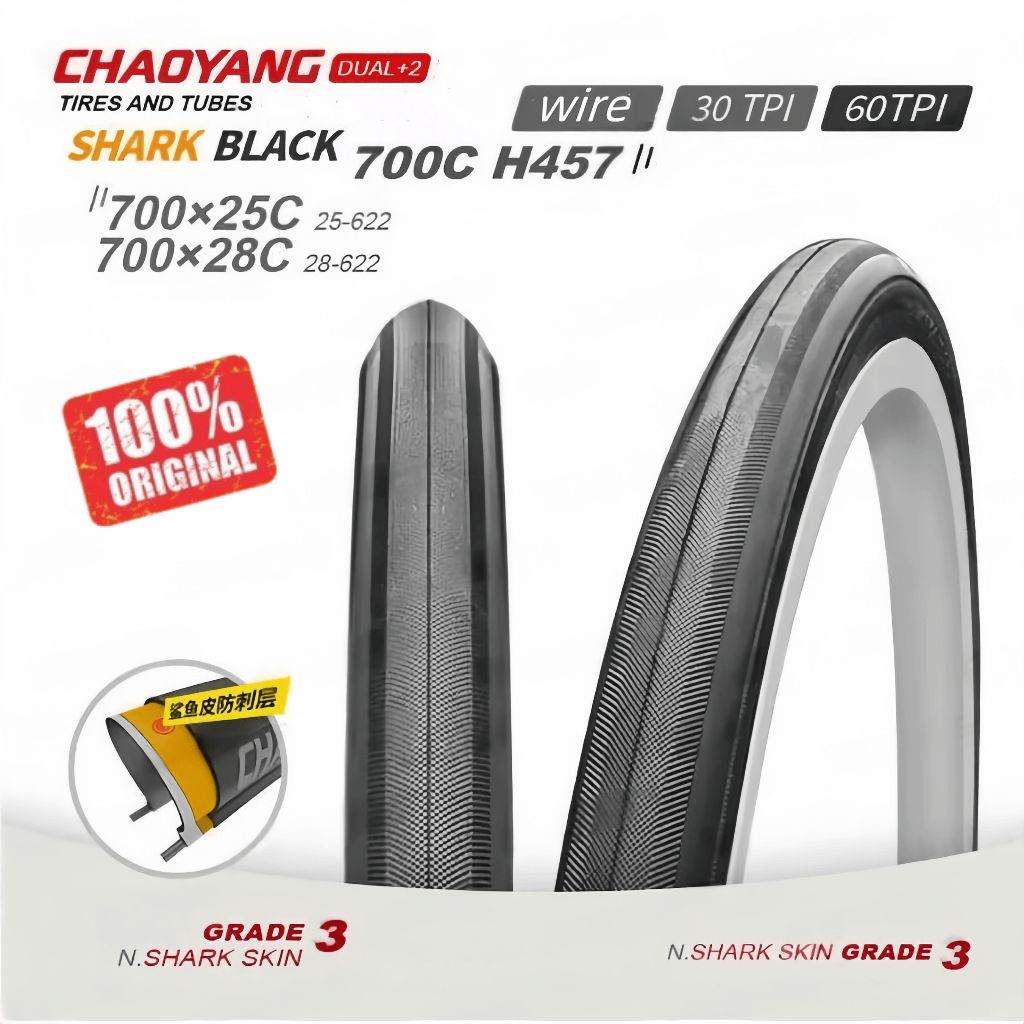 Chaoyang Mini Shark H-457 Road Tire | 700x28C | Pro-Level 60/120 TPI_0