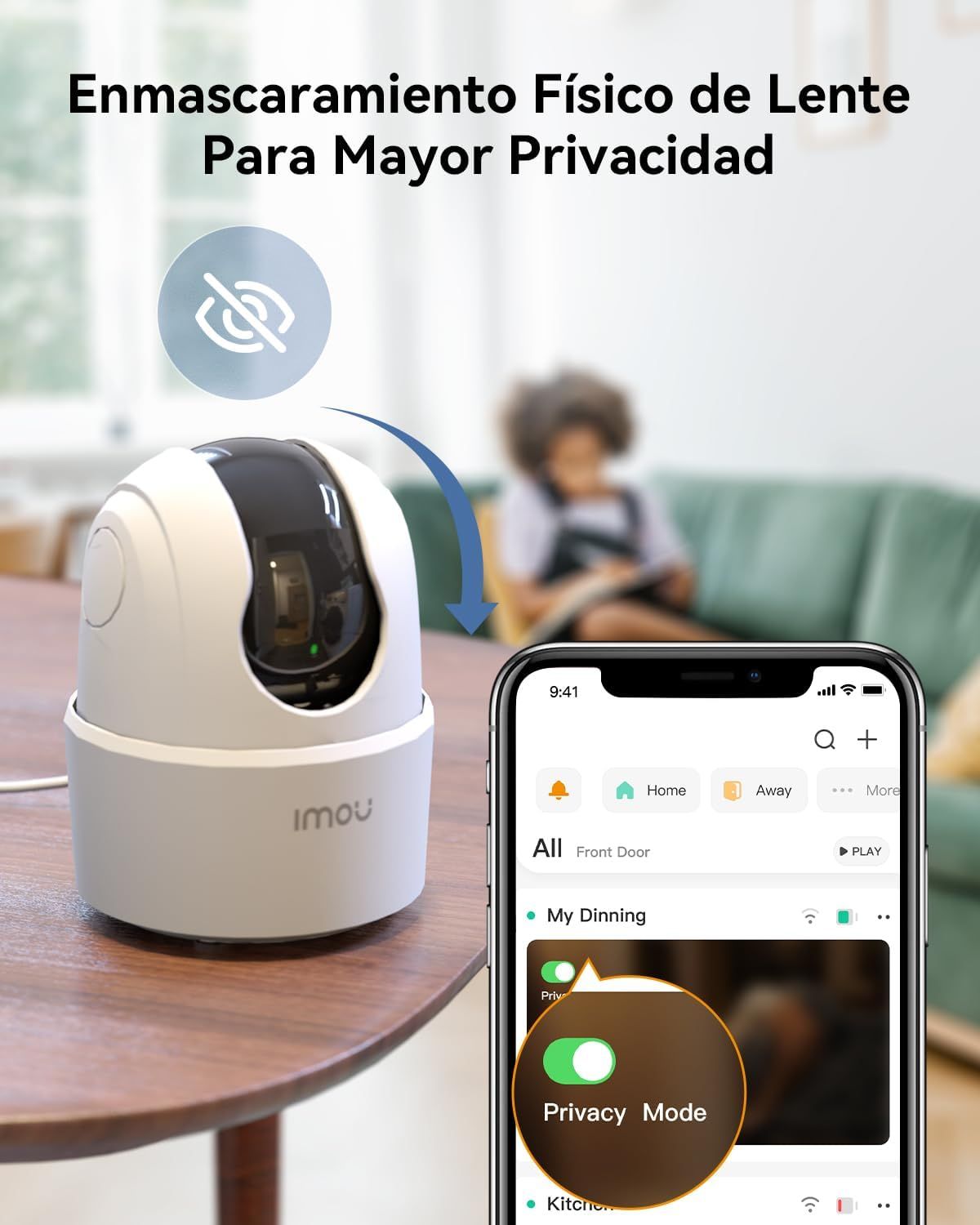 IMOU RANGER 2 PRO / RESOLUCION 2K 3MP / MOTORIZADA 360 / WIFI / INTERIOR / TECNOLOGIA AI / DETECCION DE PERSONAS Y MASOTAS / BOTON DE LLAMADA_5