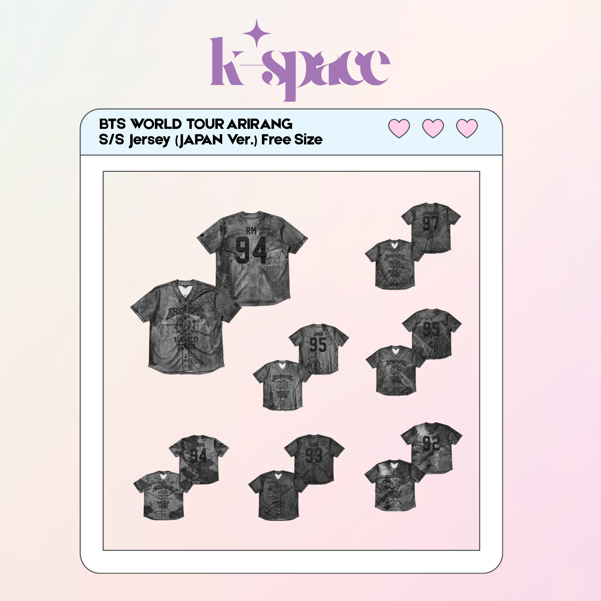 BTS WORLD TOUR ARIRANG S/S Jersey Free Size (JAPAN Ver.)_0