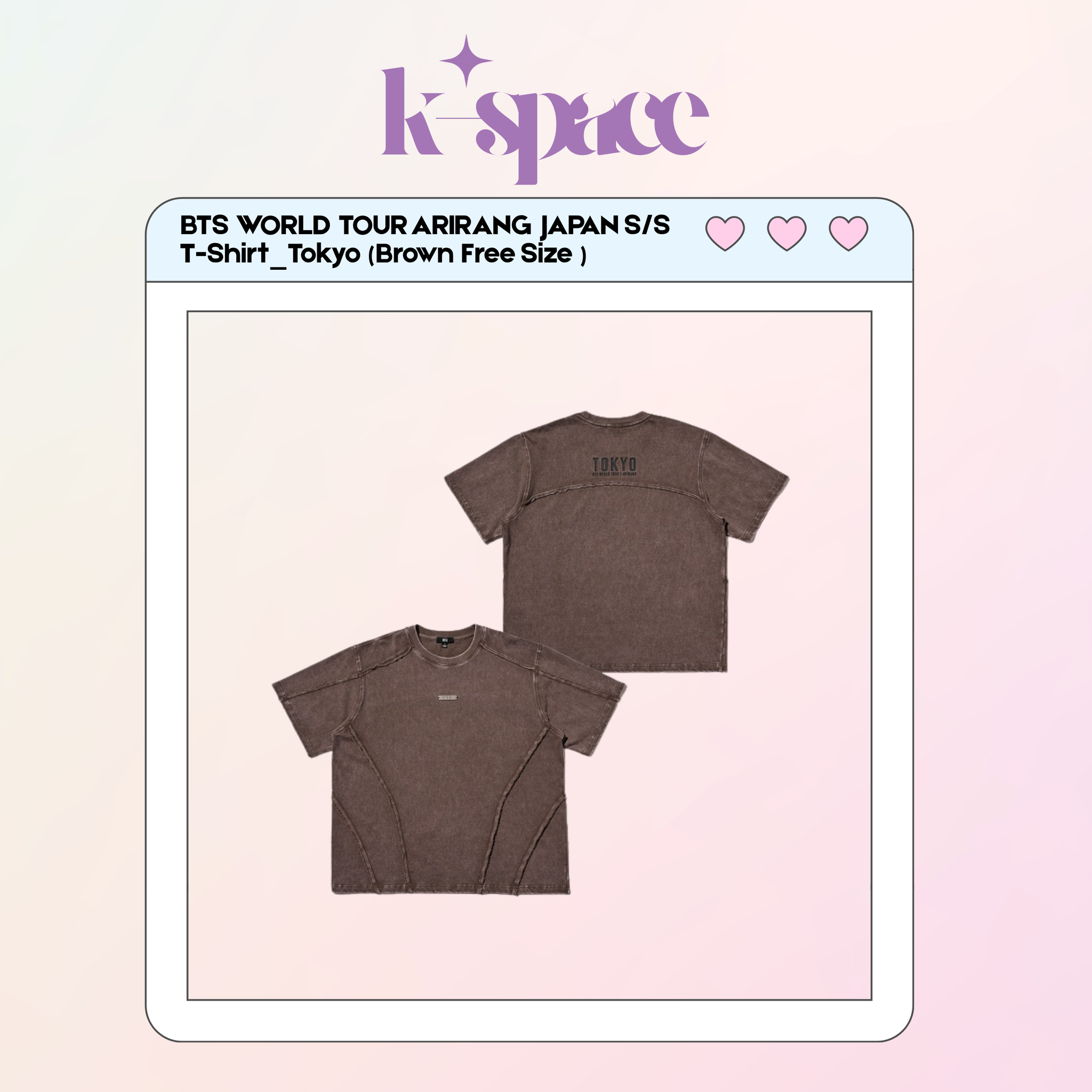 BTS WORLD TOUR ARIRANG JAPAN S/S  T-Shirt_Tokyo (Brown )_0