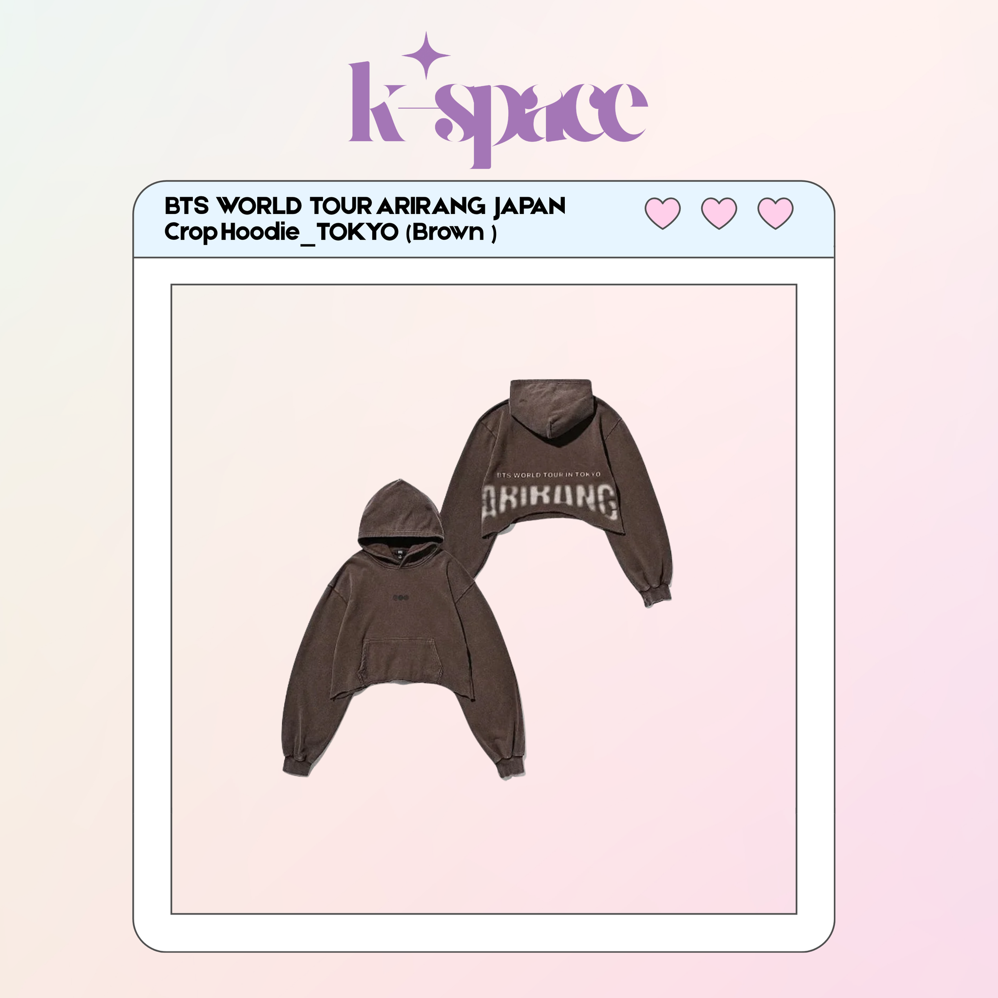 BTS WORLD TOUR ARIRANG JAPAN  Crop Hoodie_TOKYO (Brown )_0