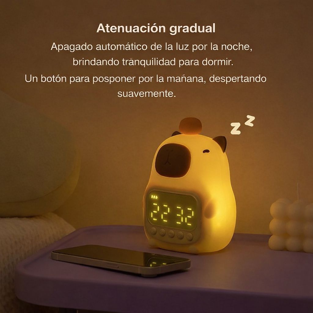 Reloj despertador multifuncional  de capibara _0