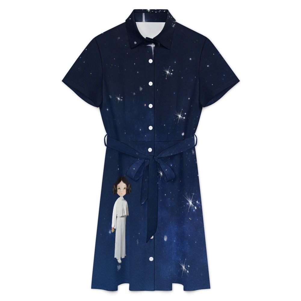 LULU AMONG THE STARS – SHORT-SLEEVED SHIRT DRESS_1