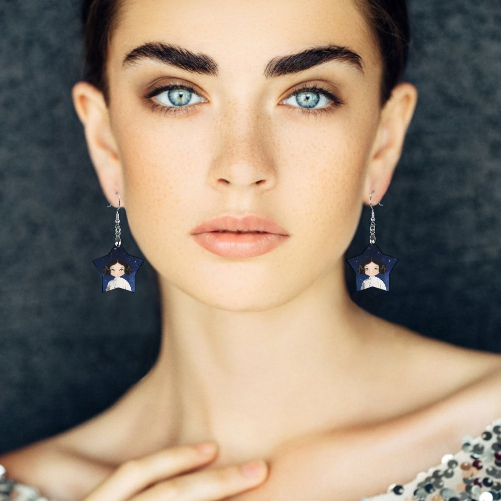 PORTRAIT OF LULU AMONG THE STARS – STAR DROP EARRINGS_2