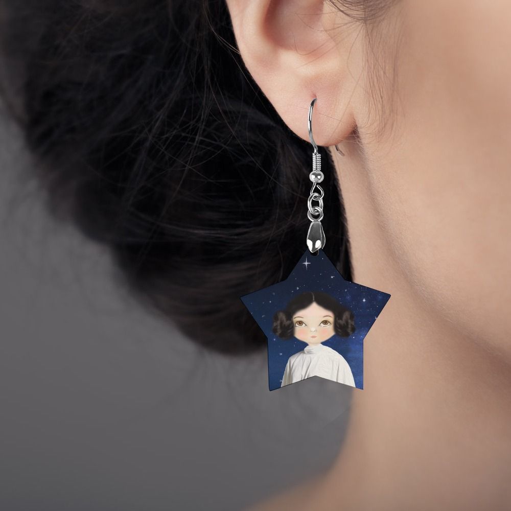 PORTRAIT OF LULU AMONG THE STARS – STAR DROP EARRINGS_0