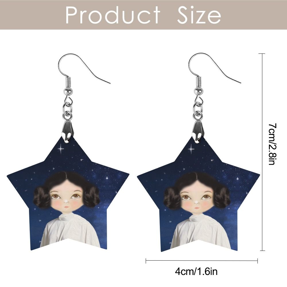 PORTRAIT OF LULU AMONG THE STARS – STAR DROP EARRINGS_3