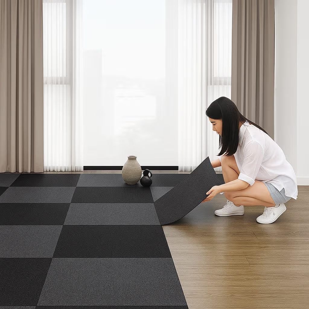Alfombra Autoadhesivas 60*60 cm Gris Oscuro _1