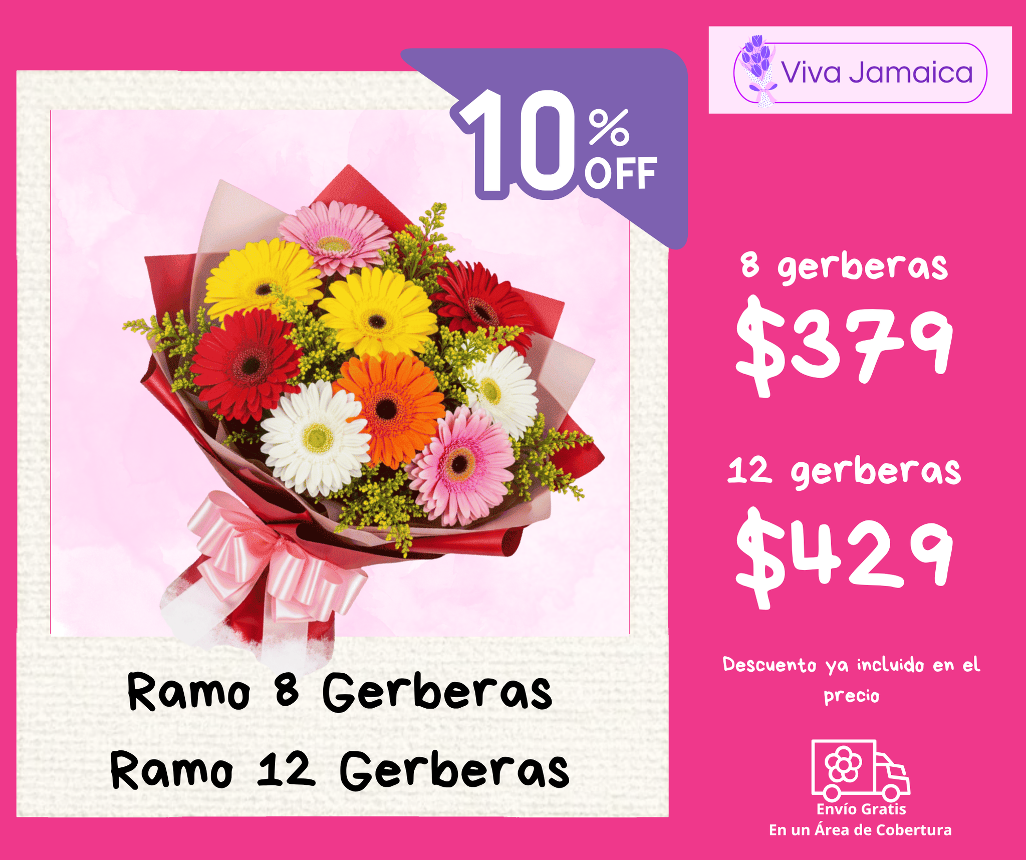 Ramo 8 / 12 Gerberas_0