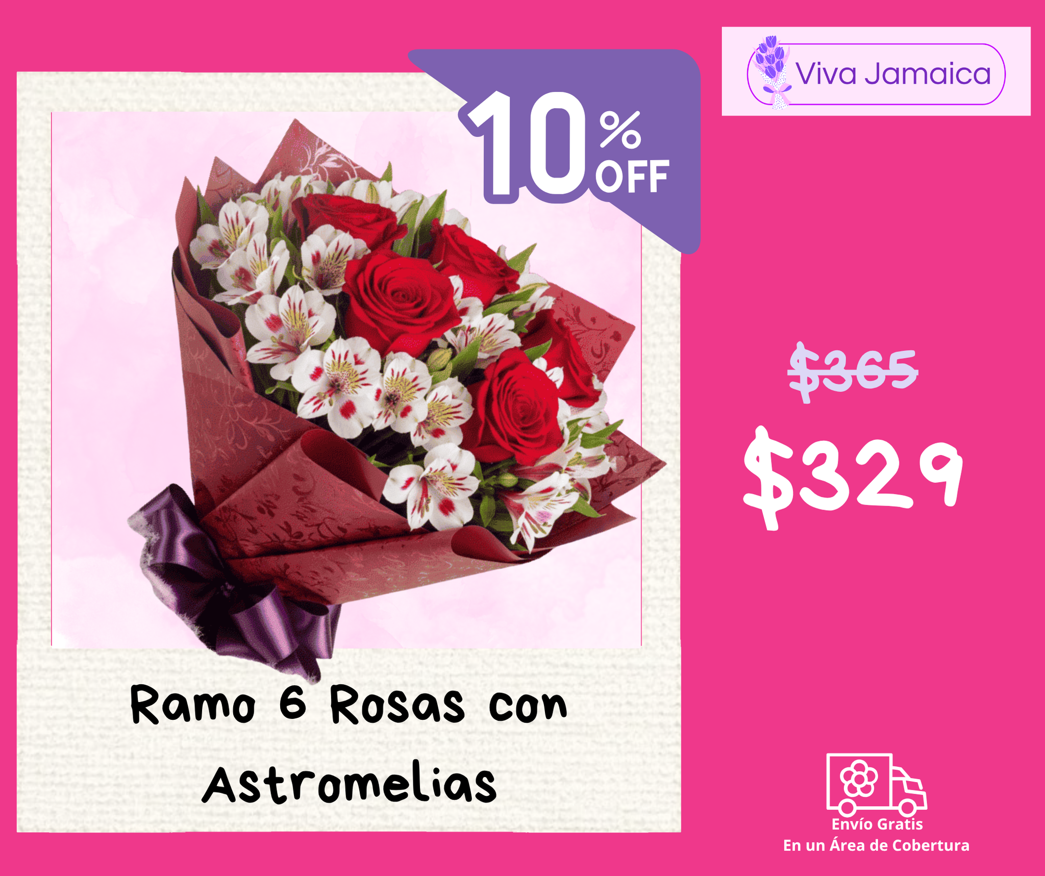 Ramo 6 Rosas con Astromelias_0
