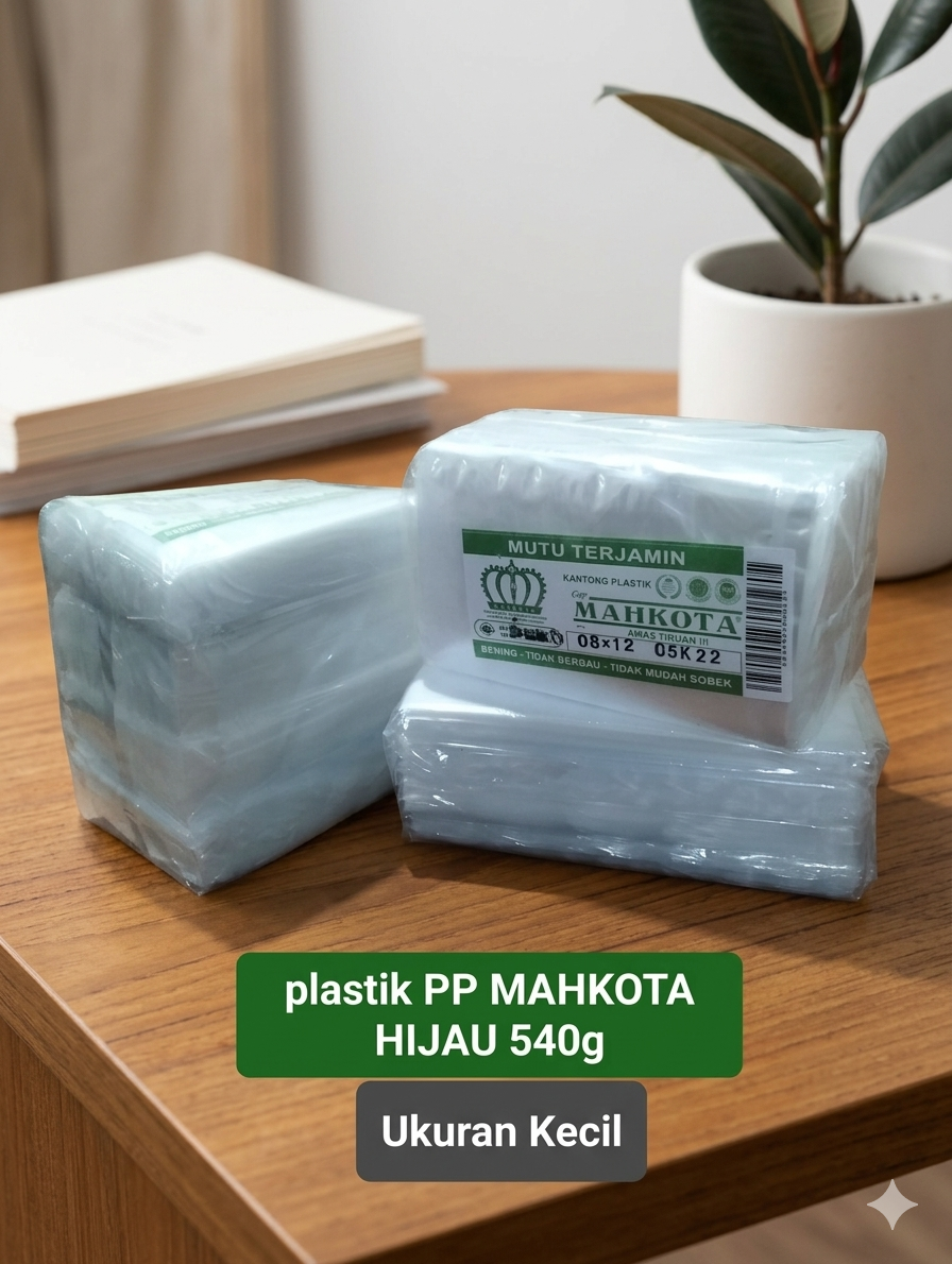 Plastik PP Mahkota Hijau Tri Gunung 540g Ukuran Kecil_0
