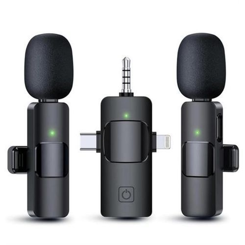 Microphone Sans Fil 3 en 1 pour iPhone, iPad, Android, Caméra, Microphone_0