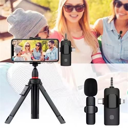 Microphone Sans Fil 3 en 1 pour iPhone, iPad, Android, Caméra, Microphone_2