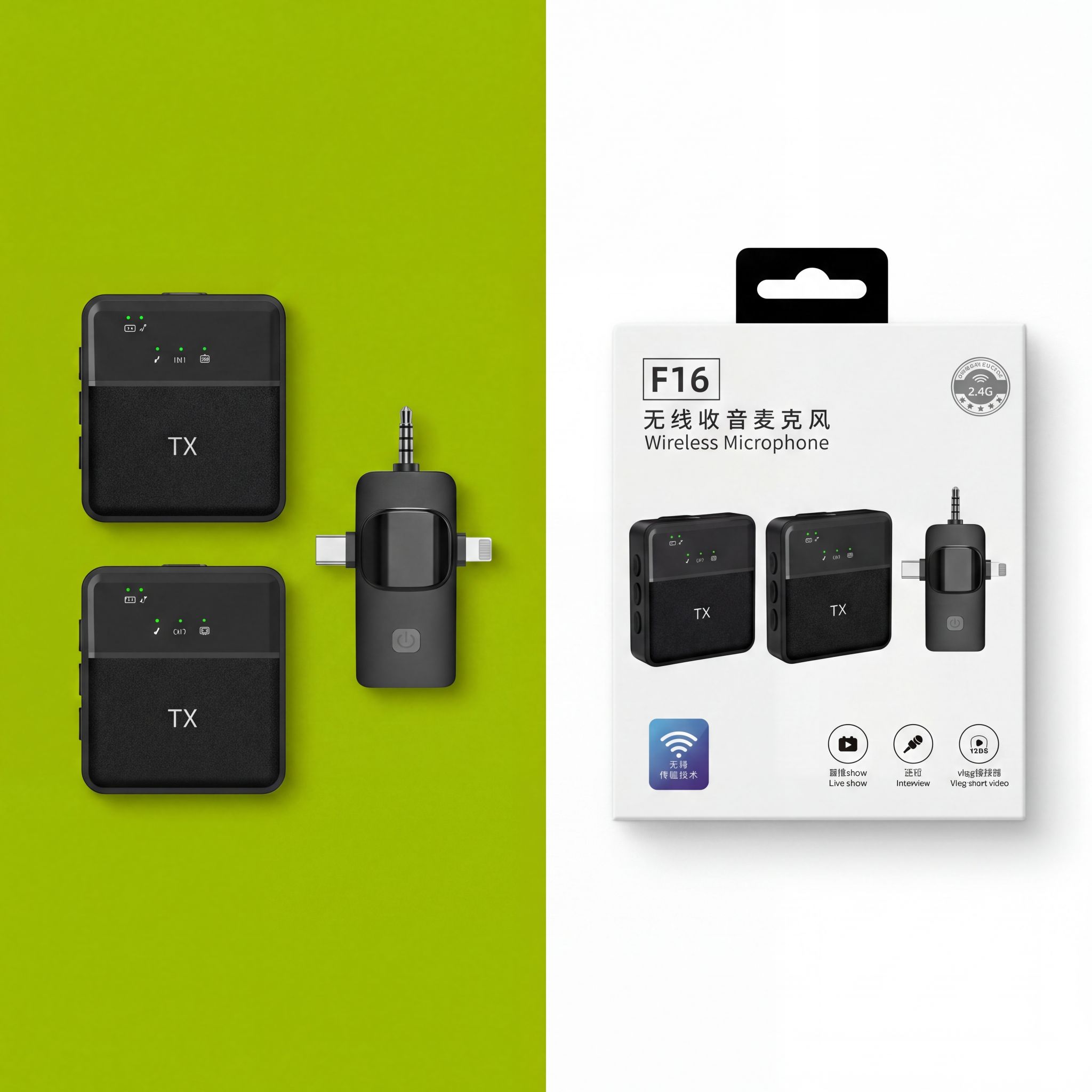 Microphone Lavalier sans Fil F16_2