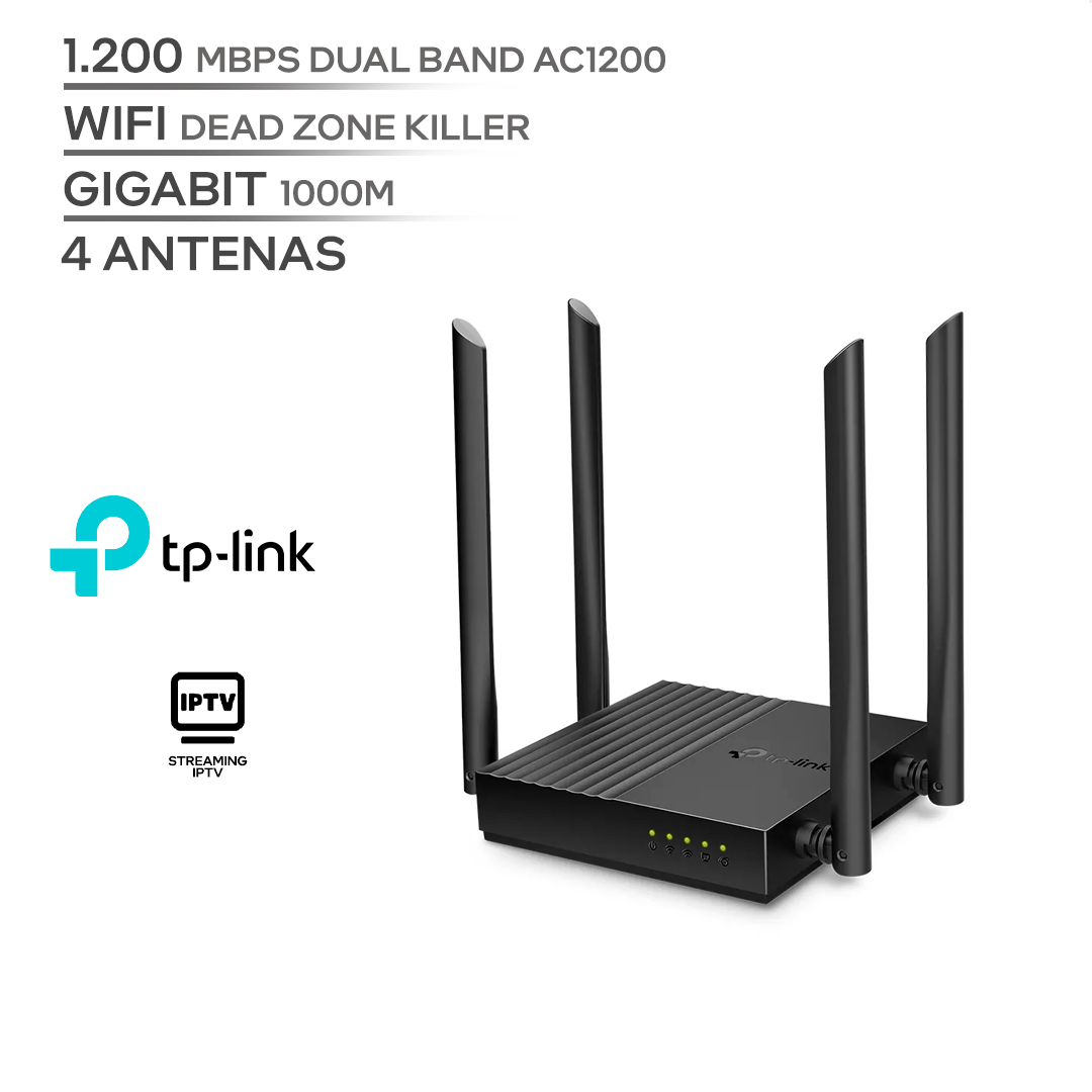 TP LINK WIFI ARCHER C64 / ROUTER 1200 MBPS DUAL BAND / WIFI ZONE KILLER / SEGURIDAD WPA3 / 4 ANTENAS / PUERTO GIGABIT_0