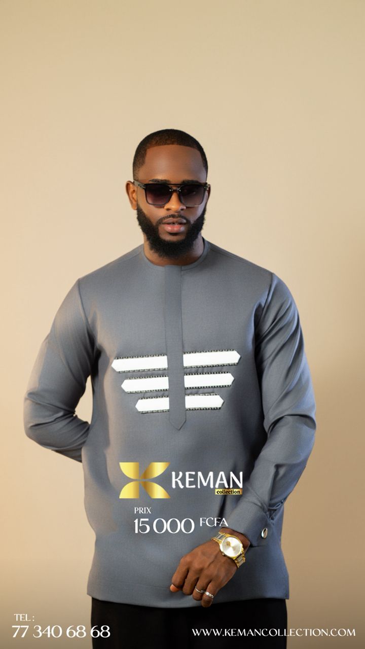 Chemise Africaine Grise #3_0