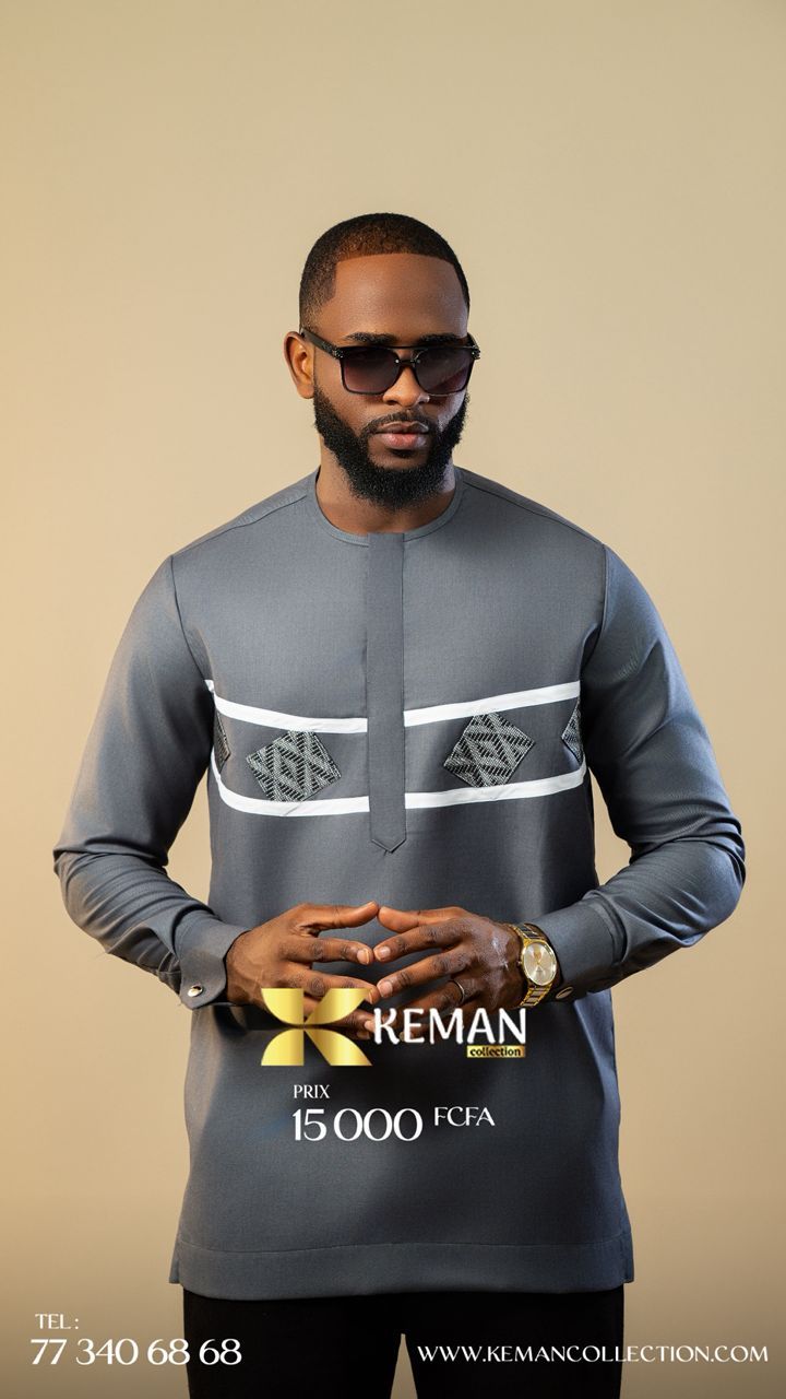 Chemise Africaine  Grise #1_0