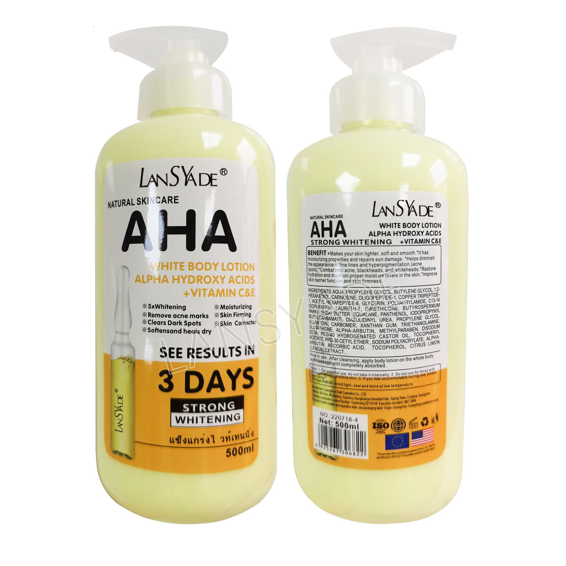 LansYade AHA lotion 5X Body whitening Alpha Hydroxy Acid + Vitamin C & E See results in 3 day_0