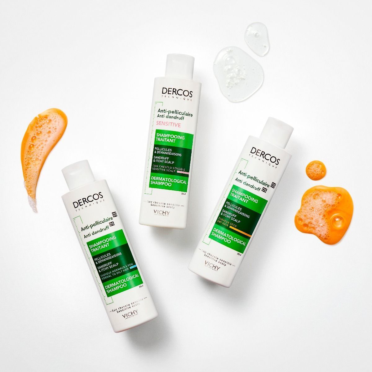 ‏VICHY Shampoo Dercos Technique Anti Dandruff Dermatological - 200ml | فيشي شامبو ضد القشرة للشعر العادي والدهني - 200 مل_0