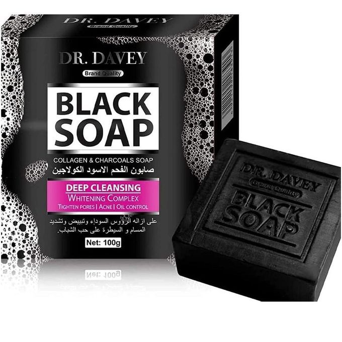 Dr Davey Black Soap, Charcoal & Collagen Soap - 100g_0
