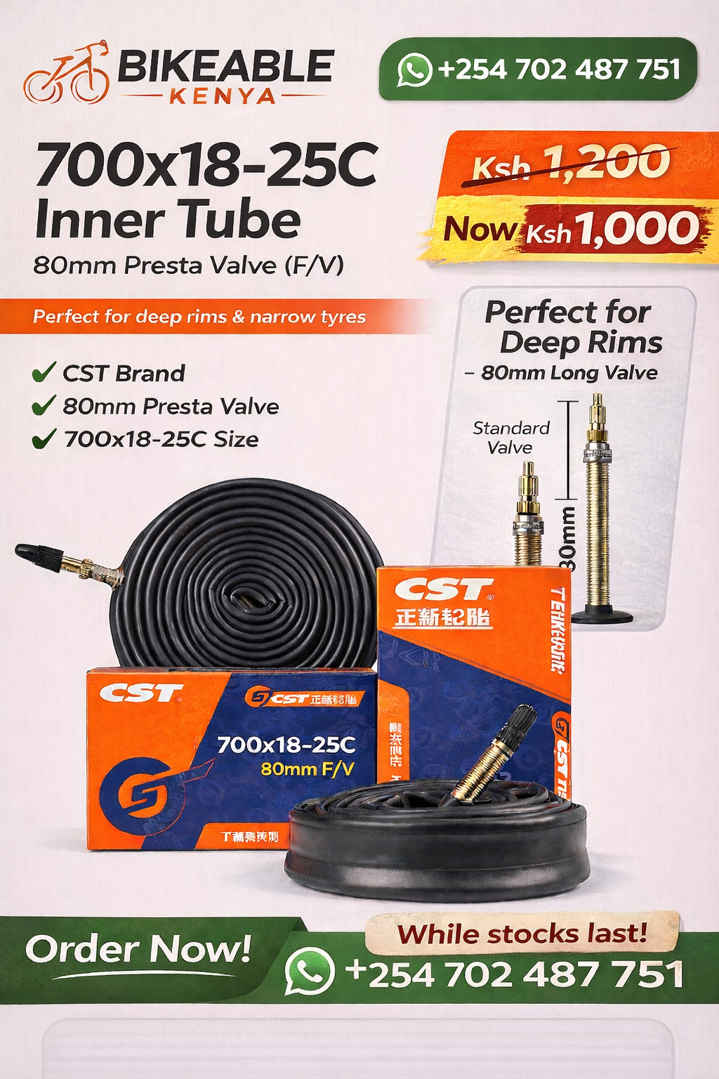 700x18–25C Inner Tube – 80mm Presta Valve (F/V)_0
