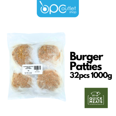 Quickmeats Burger Patties Moulded Fresh 32s x 1000g_0