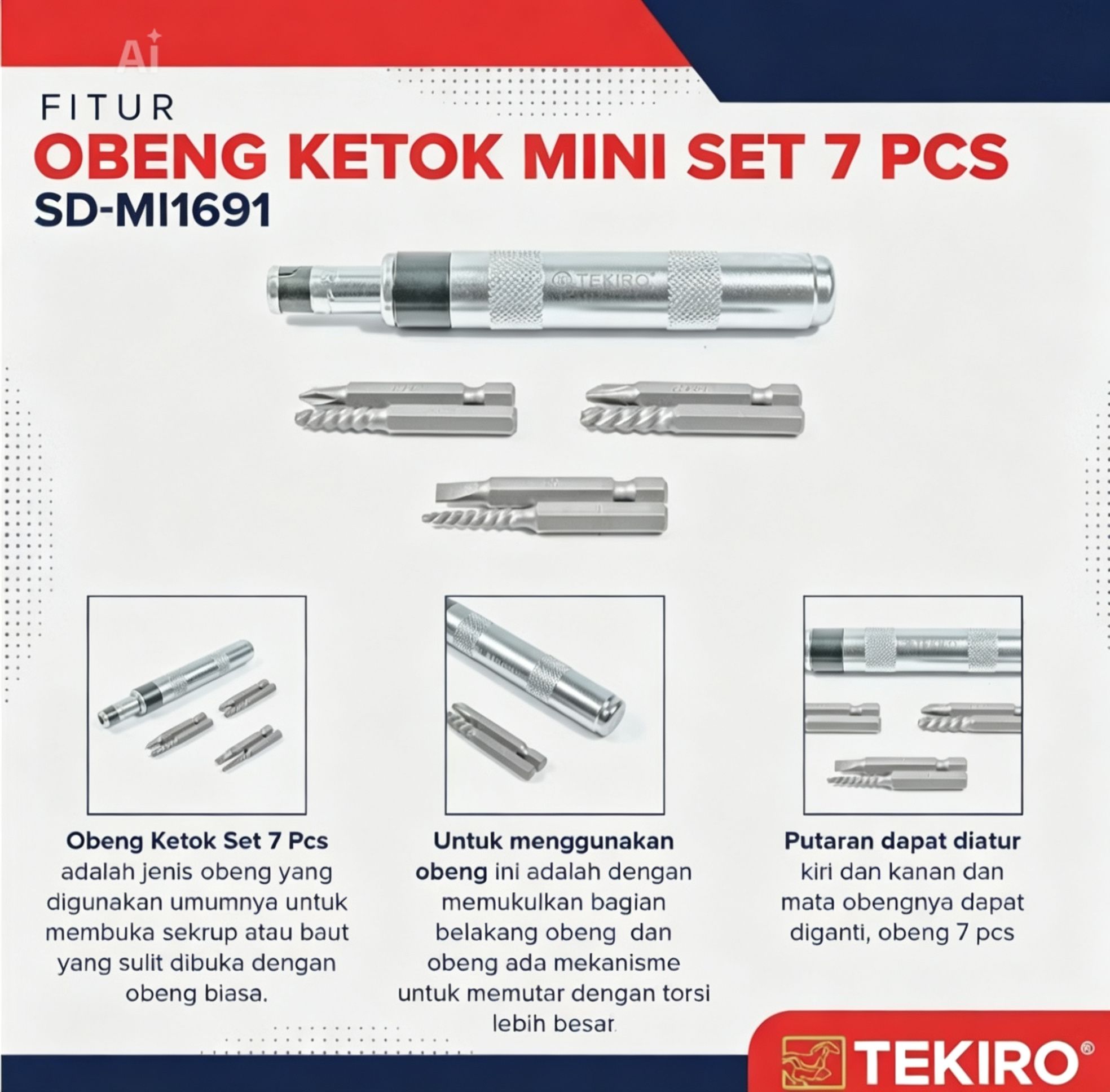TEKIRO Obeng Ketok mini 7pcs SD-MI1691_1