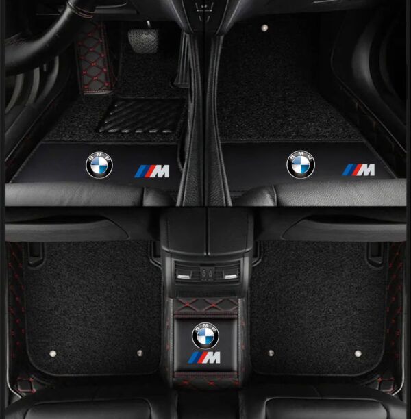 TAPIS 9D LUXURY-bmw  (noir/rouge)+ moquit noir_0