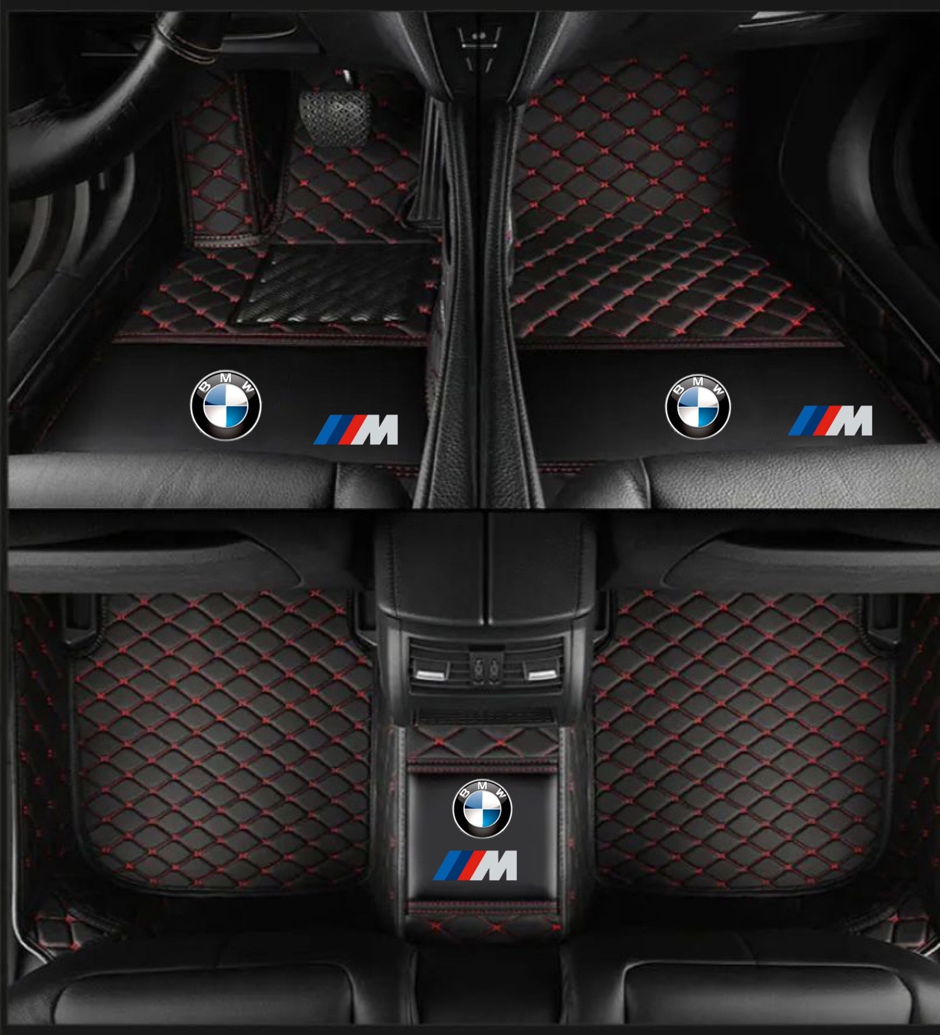 TAPIS 8D plus LUXURY-bmw  (noir/rouge)_0