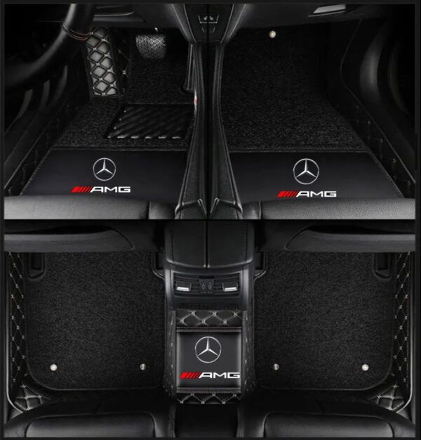 TAPIS 9D LUXURY-mercedes  (noir/gris)+ mokitte noir_0