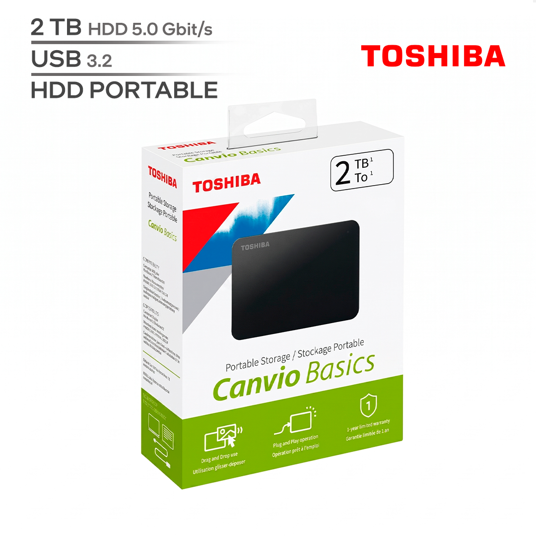 TOSHIBA CANVIO BASICS / CAPACIDAD 2 TB / USB 3.2 GEN2 / HDD_0