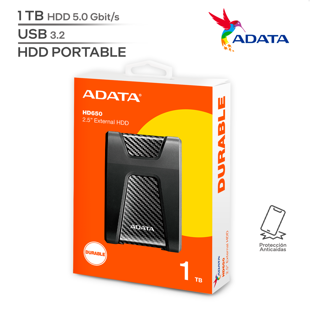 ADATA HD650 / CAPACIDAD 1 TB / USB 3.2 GEN2 / HDD / ANTIGOLPES_0