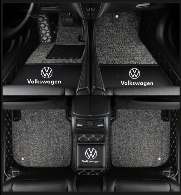 TAPIS 9D LUXURY-VOLKSWAGEN  (noir/gris)+ mokitte gris _0