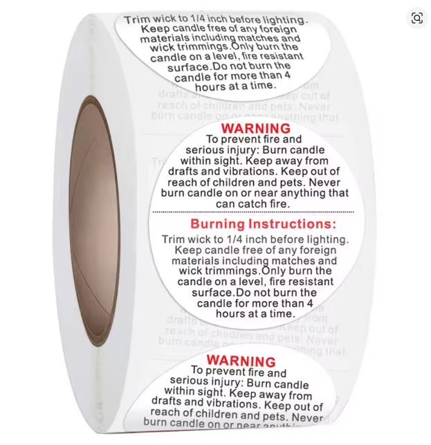 Etiqueta adhesiva de Advertencia para velas. _2