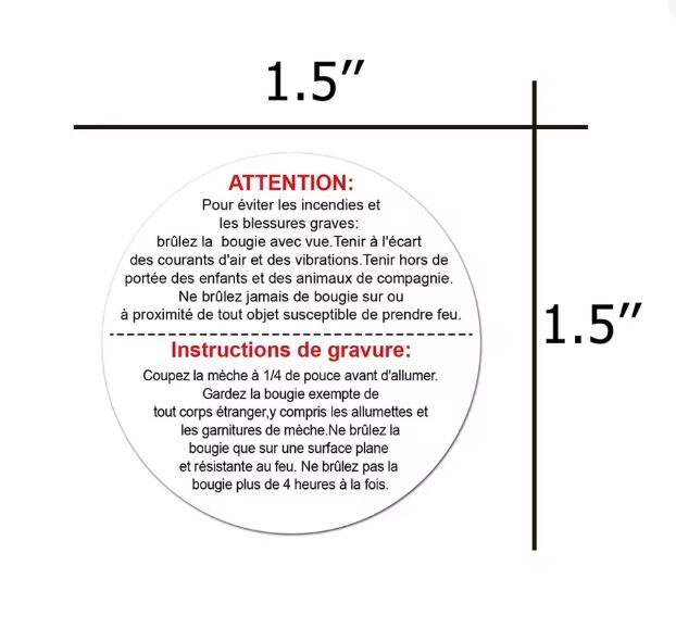 Etiqueta adhesiva de Advertencia para velas. _1