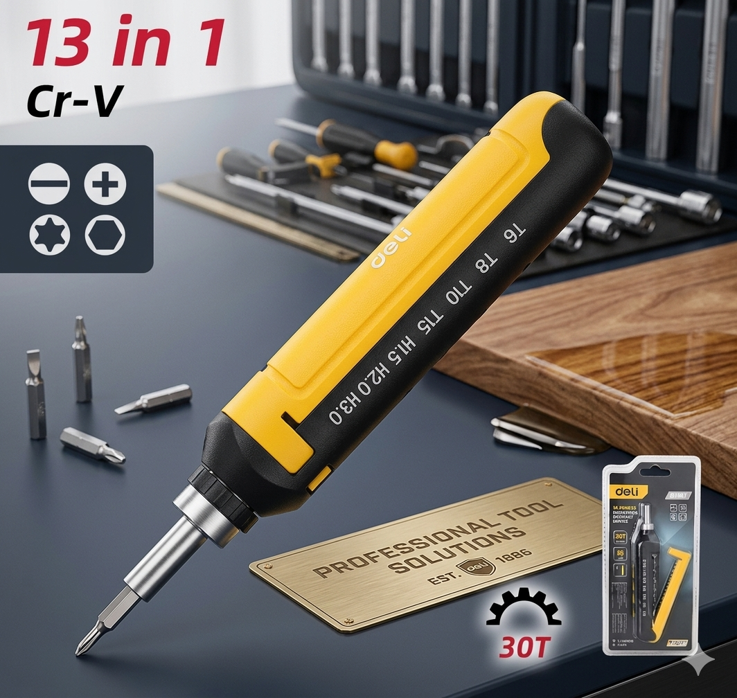 Deli Obeng Ratcheting 13IN1 DL240023D_0