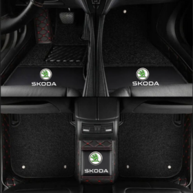 TAPIS 9D LUXURY-SKODA  (noir/rouge)+ mokitte noir_0