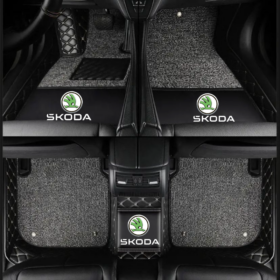 TAPIS 9D LUXURY-SKODA  (noir/gris)+ mokitte gris _0