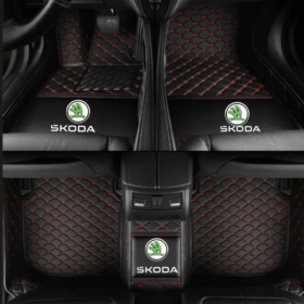 TAPIS 8D plus LUXURY-SKODA  (noir/rouge)_0