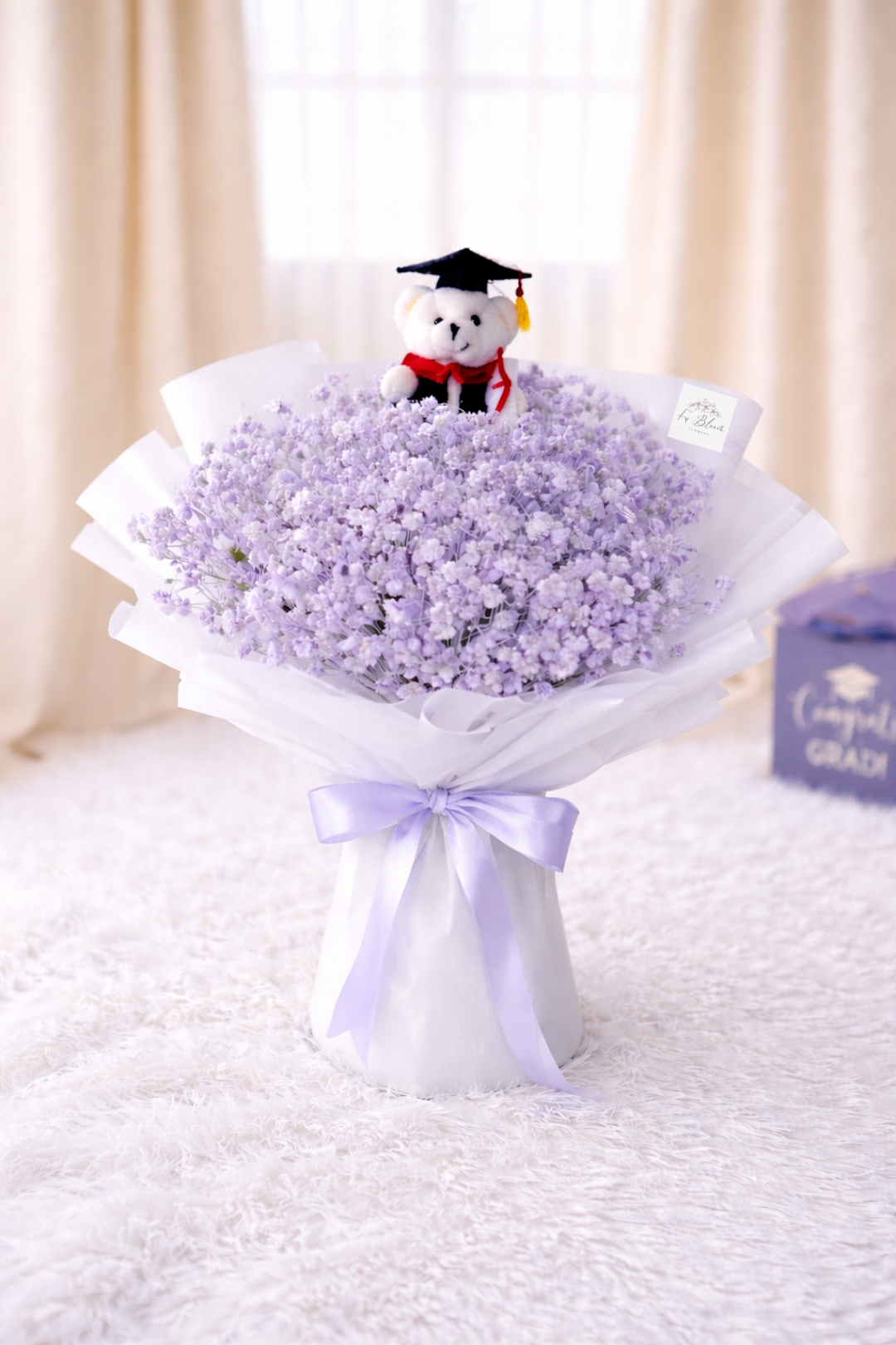 [GRAD] Purple Baby's Breath Bouquet_0