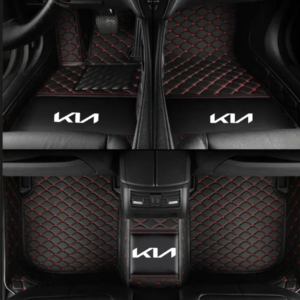TAPIS 8D plus LUXURY-KIA (noir/rouge) _0